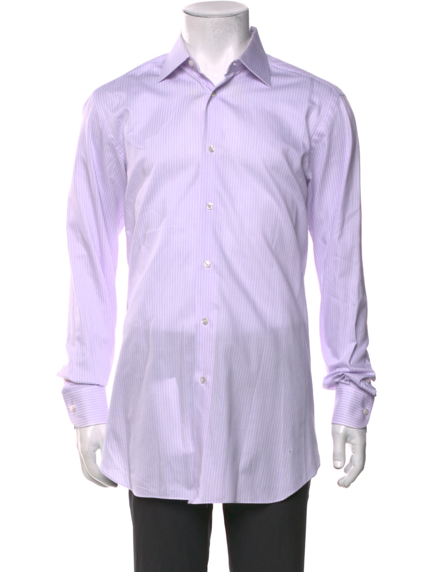 Brioni Striped Long Sleeve Dress Shirt