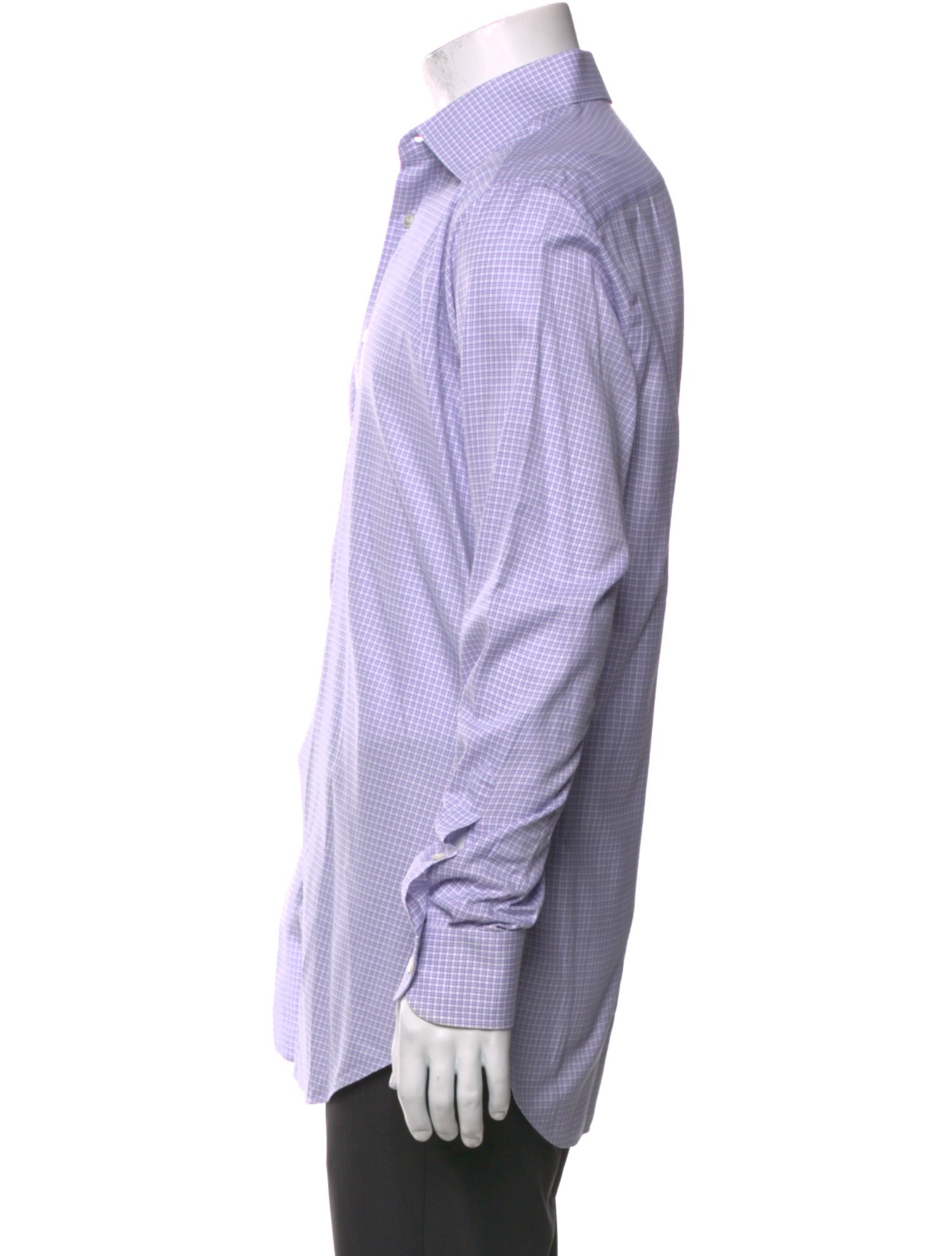 Brioni Plaid Print Long Sleeve Dress Shirt