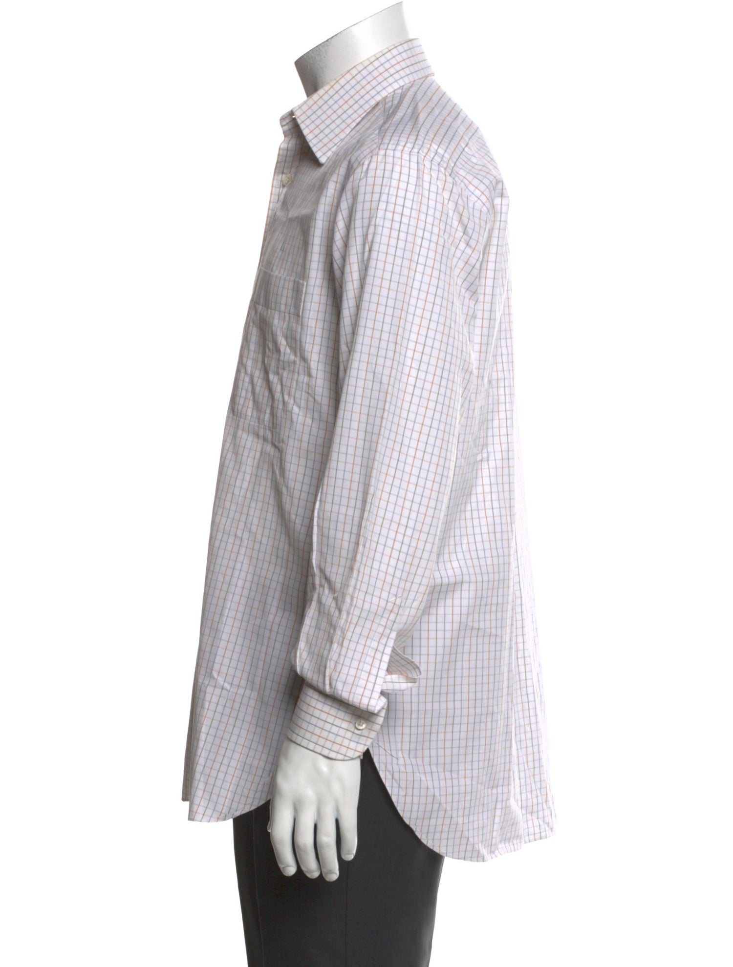 Brioni Plaid Print Long Sleeve Dress Shirt