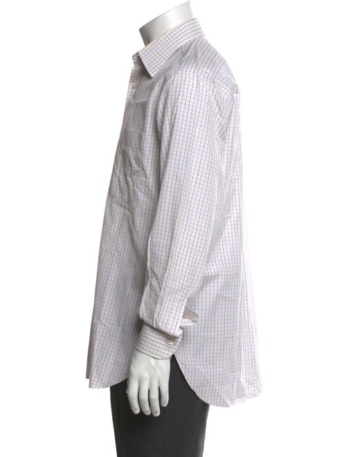 Brioni Plaid Print Long Sleeve Dress Shirt