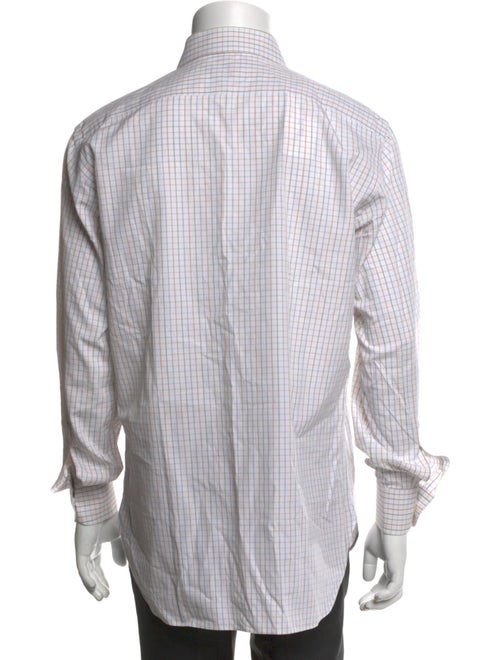 Brioni Plaid Print Long Sleeve Dress Shirt