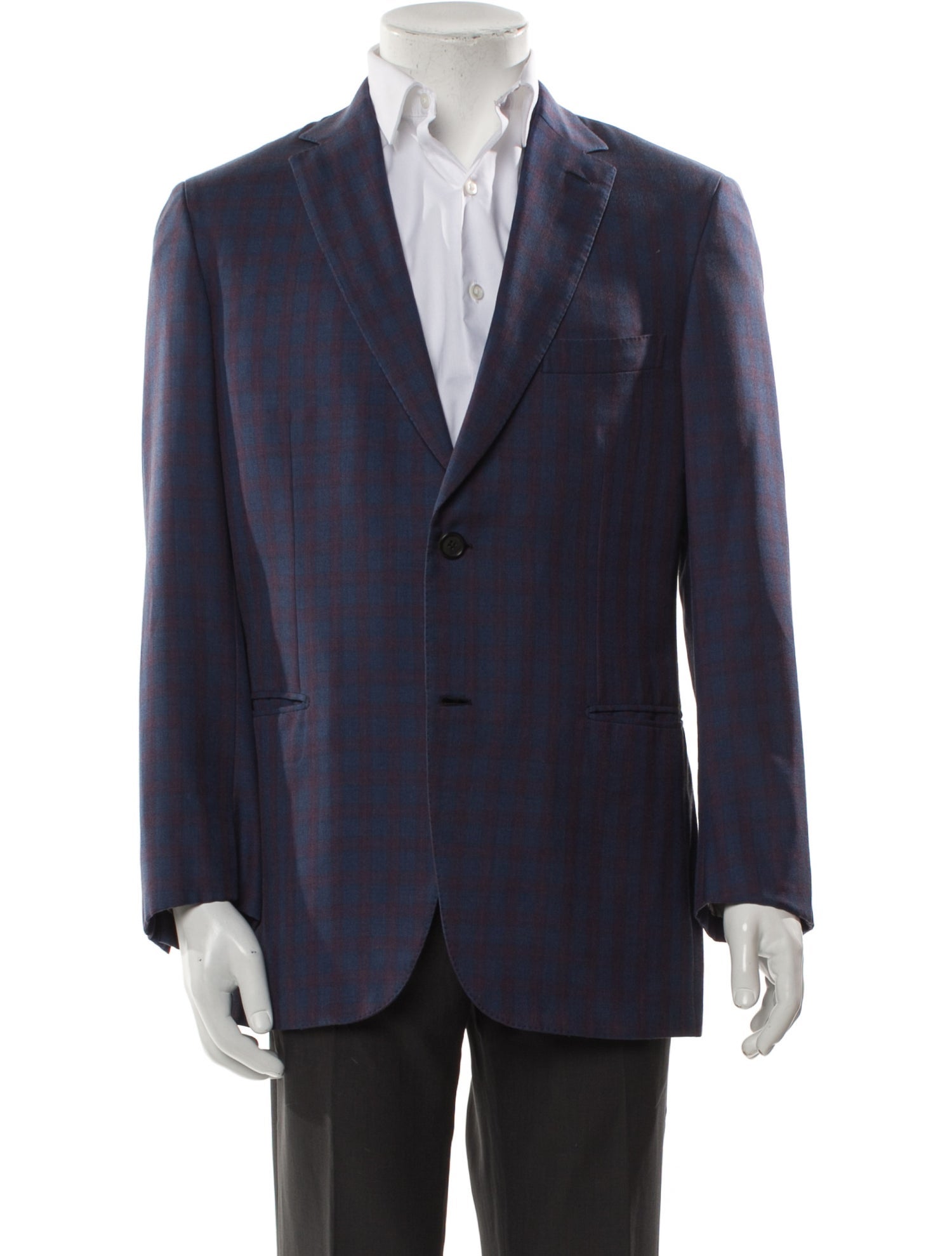 Brioni Plaid Print Blazer