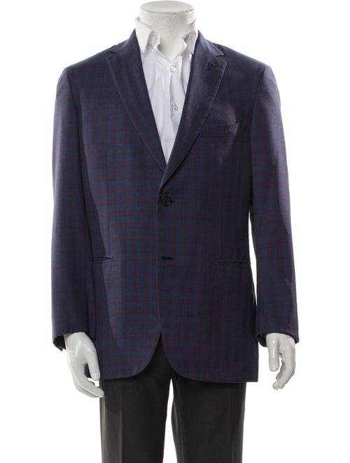 Brioni Plaid Print Blazer