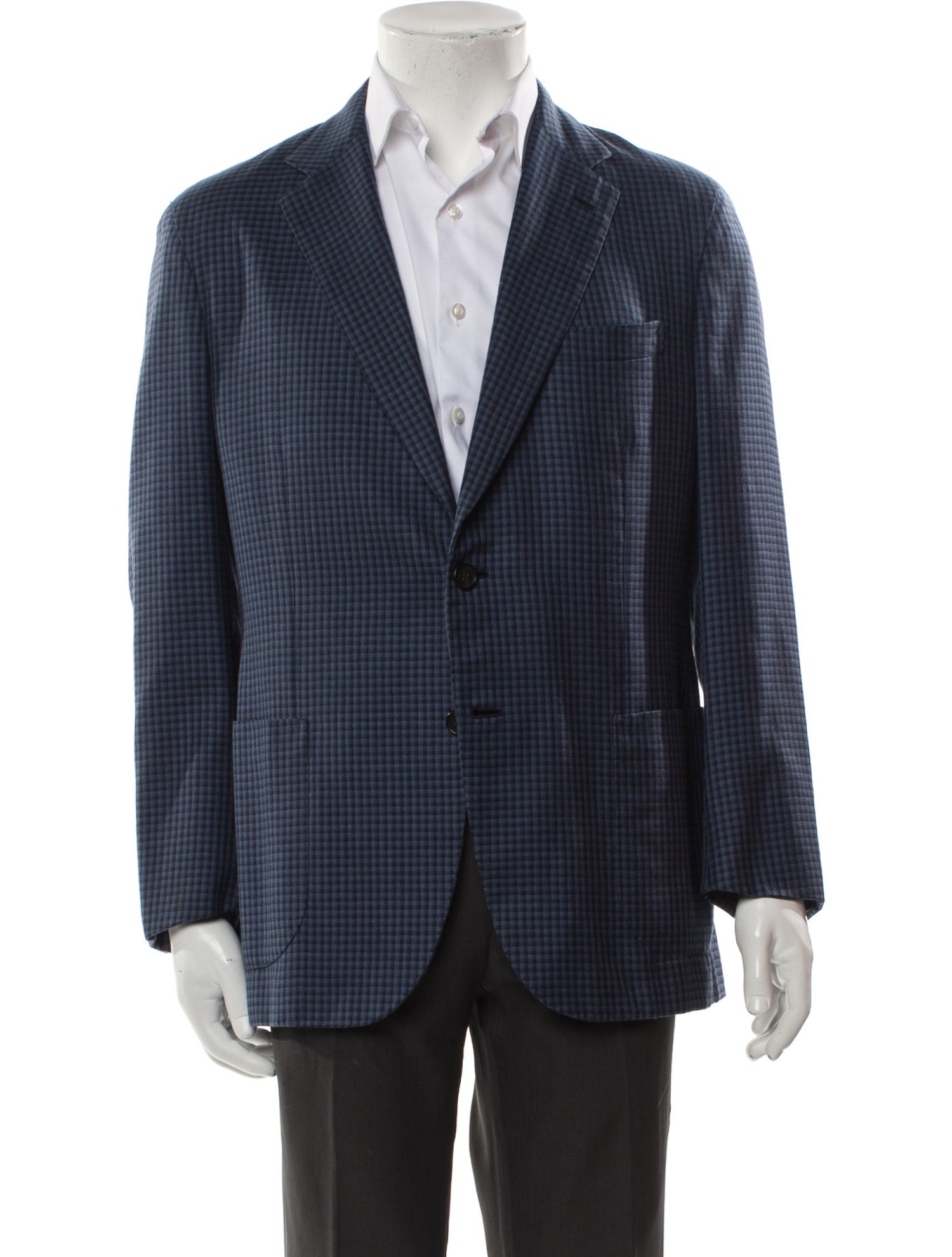 Brioni Wool Plaid Print Blazer