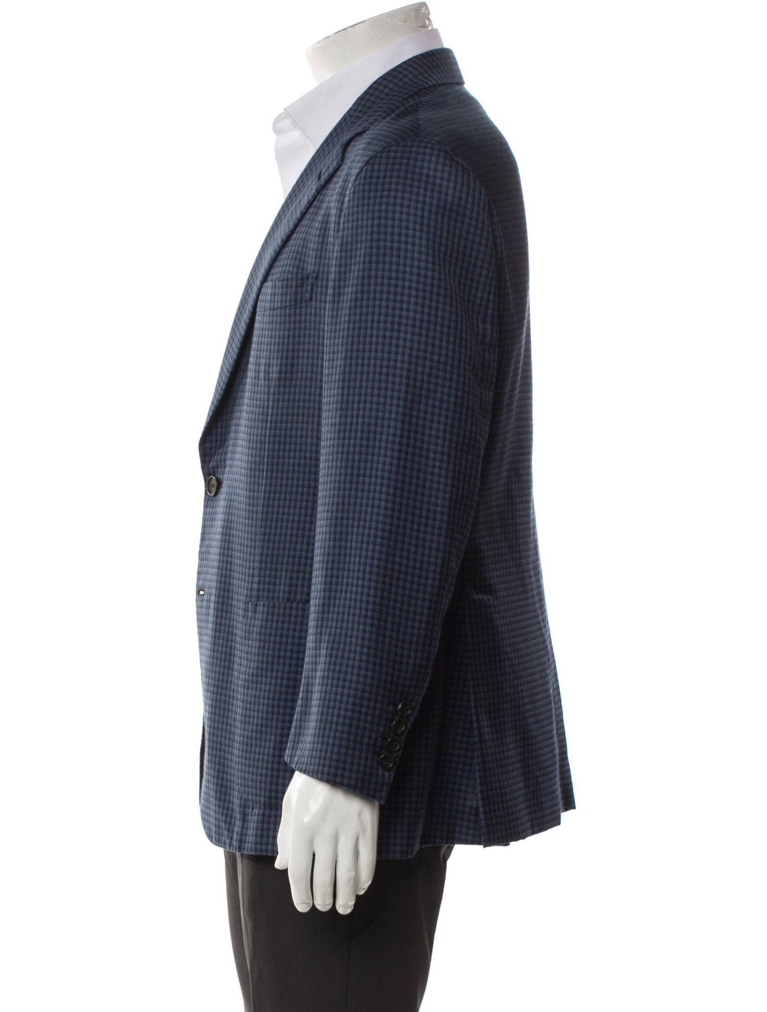 Brioni Wool Plaid Print Blazer