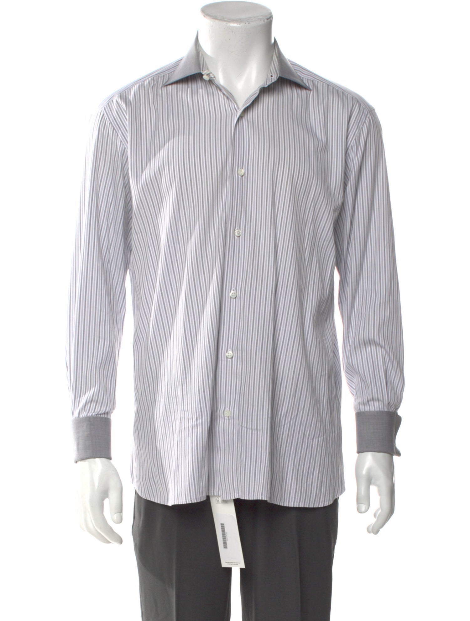Brioni Striped Long Sleeve Dress Shirt