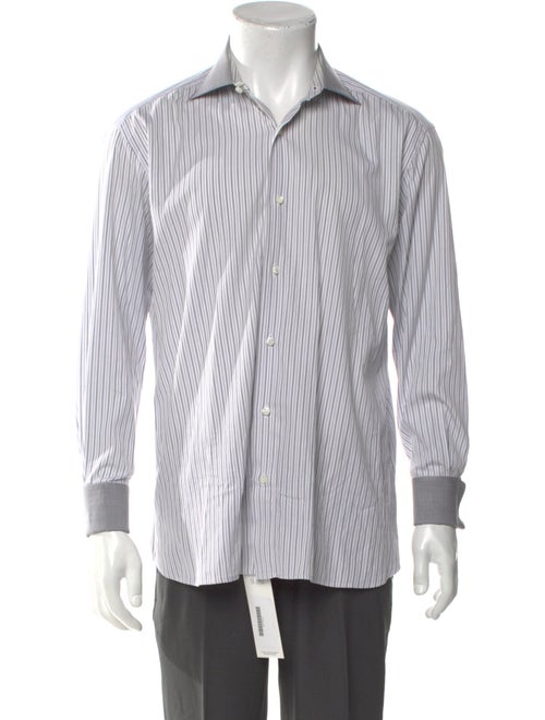 Brioni Striped Long Sleeve Dress Shirt