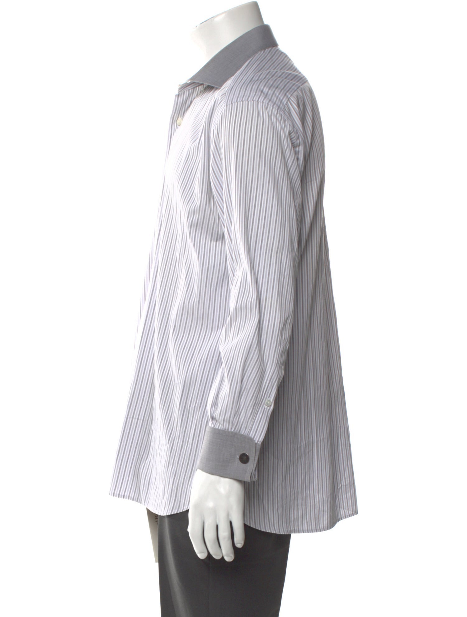 Brioni Striped Long Sleeve Dress Shirt