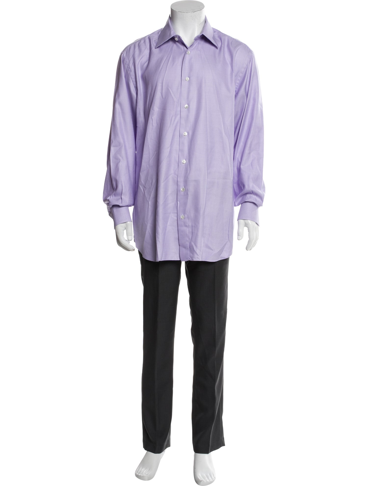 Brioni Printed Long Sleeve Dress Shirt