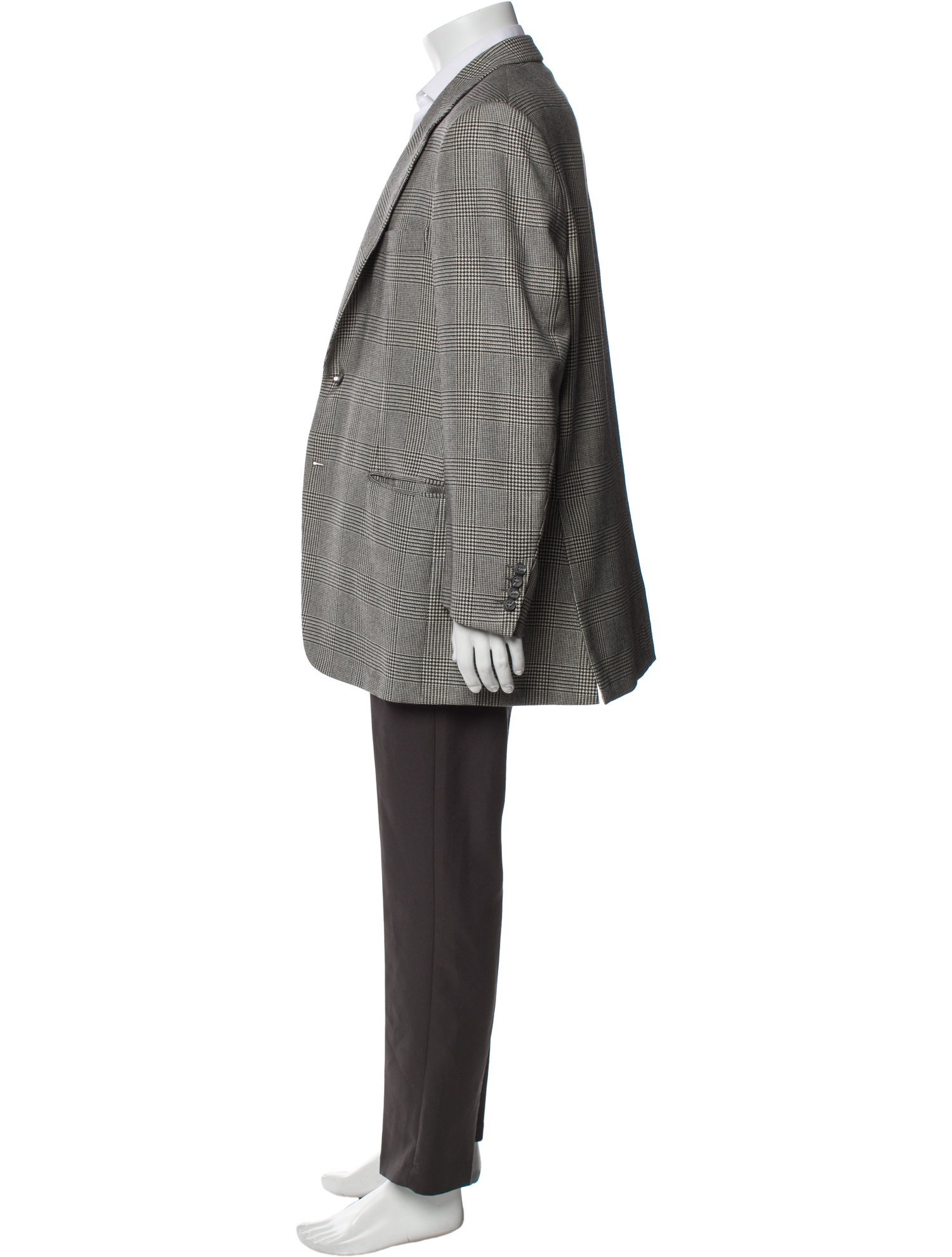 Brioni Wool Plaid Print Overcoat