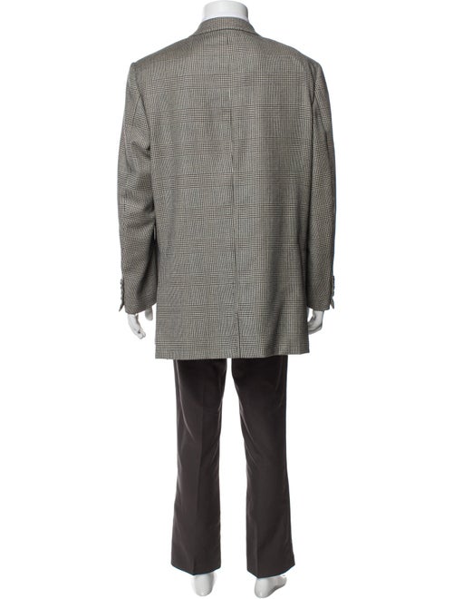 Brioni Wool Plaid Print Overcoat