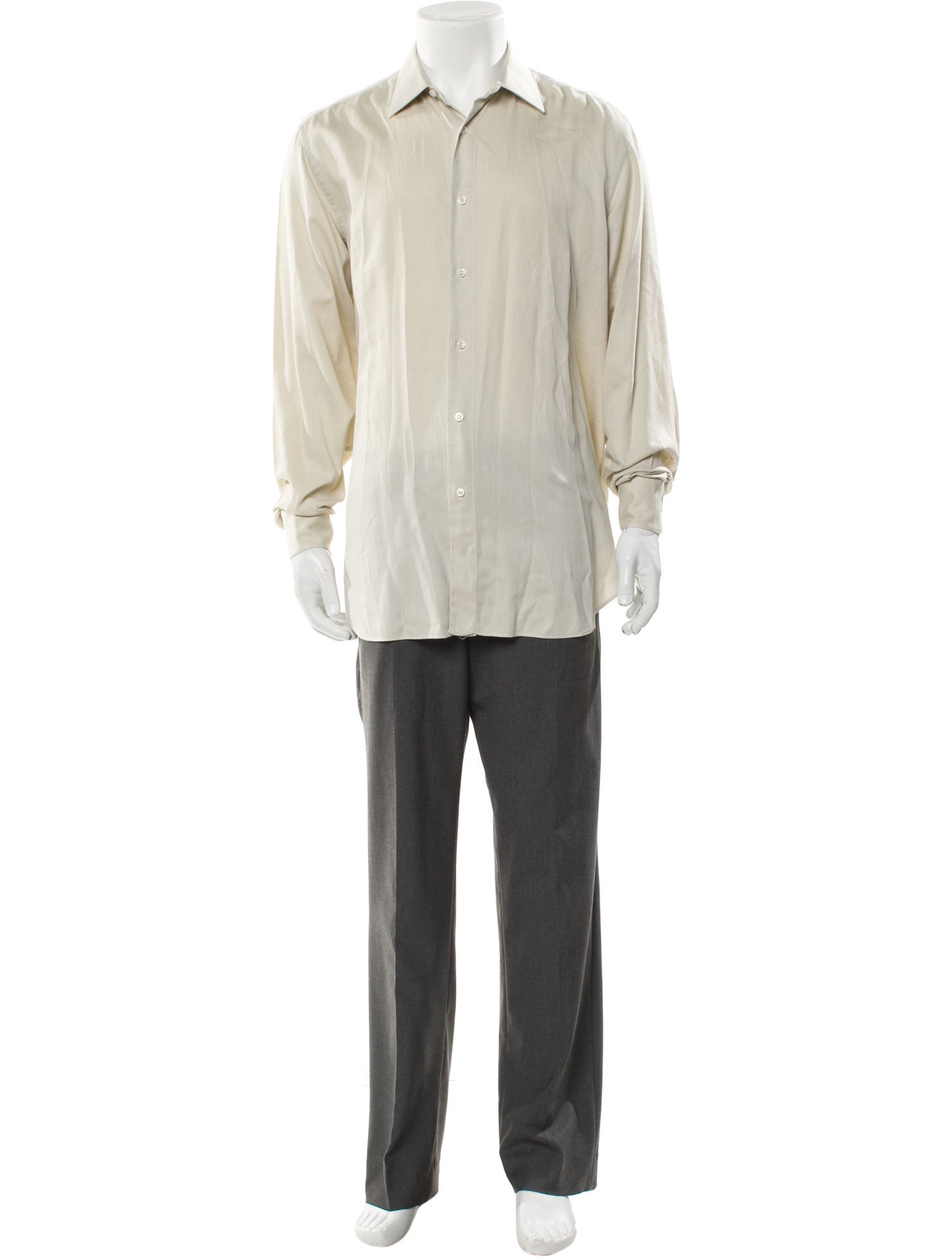 Brioni Striped Long Sleeve Dress Shirt