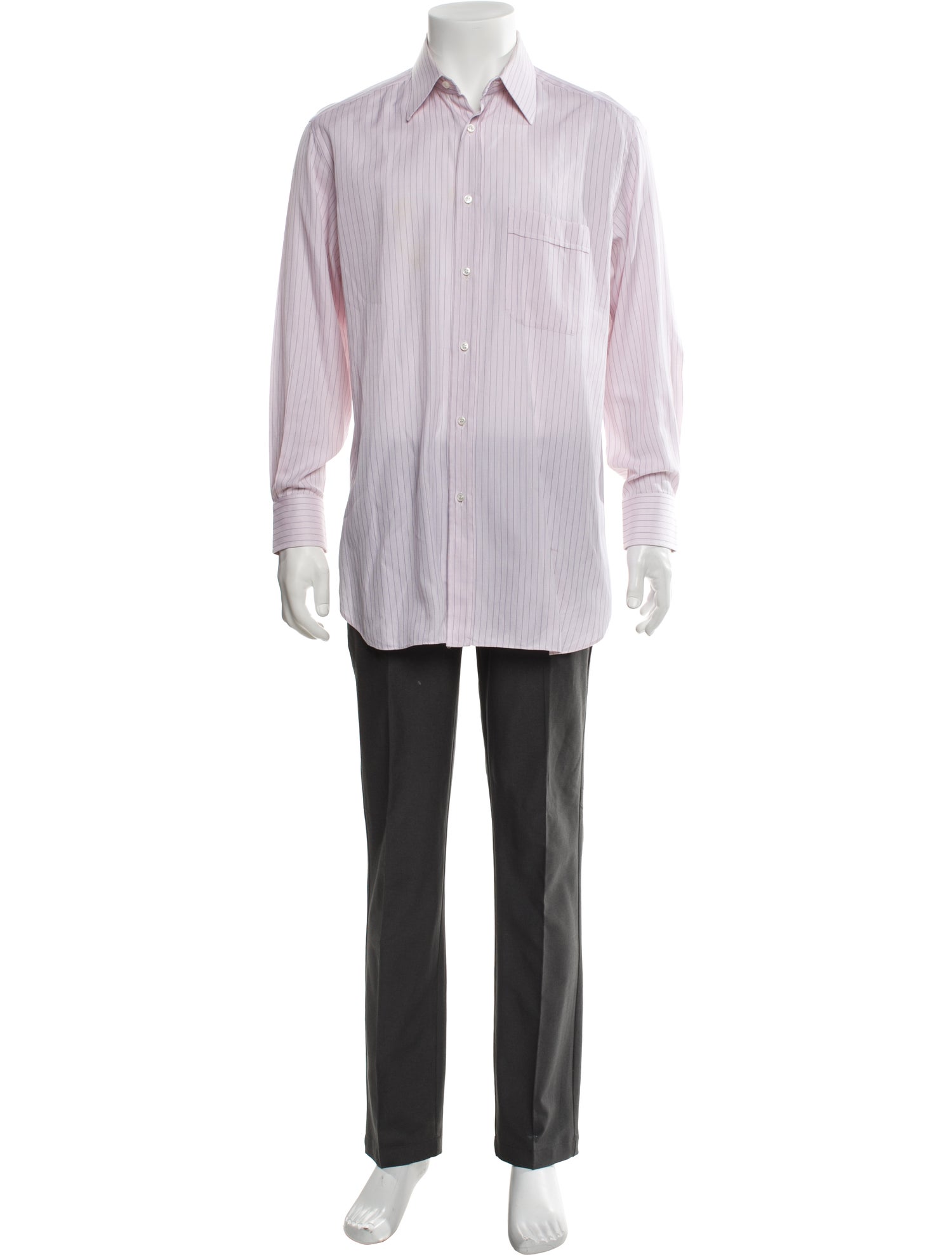 Brioni Striped Long Sleeve Dress Shirt