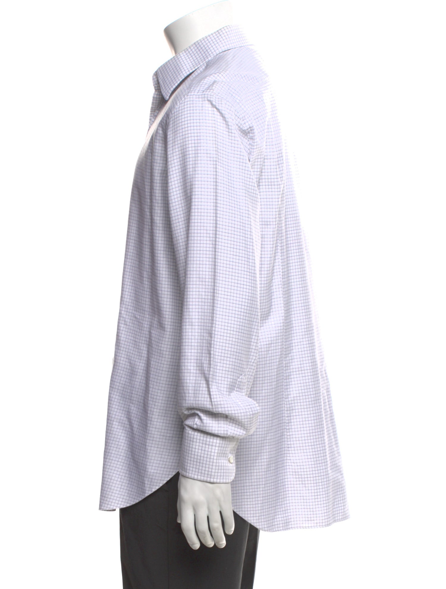 Brioni Plaid Print Long Sleeve Dress Shirt