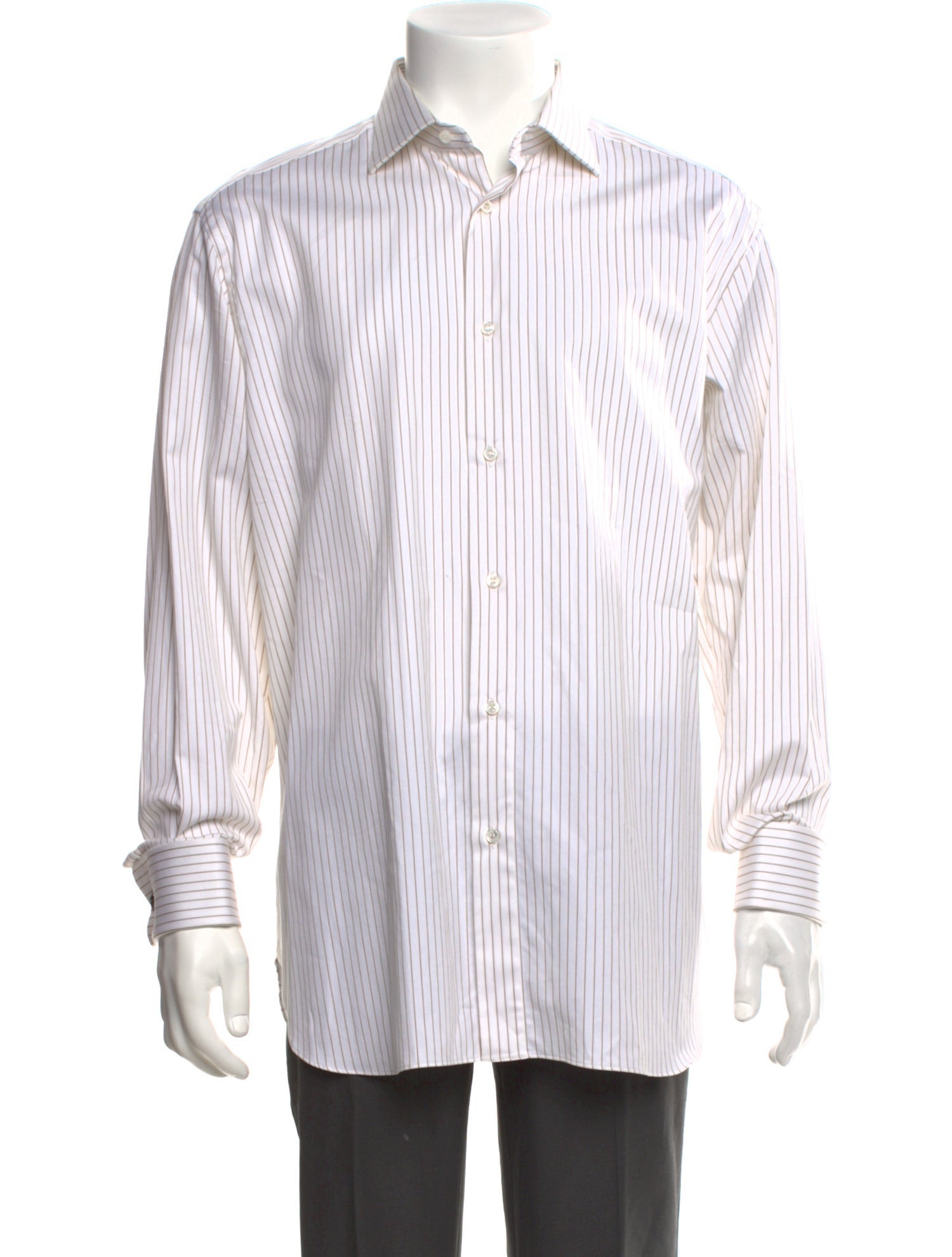 Brioni Striped Long Sleeve Dress Shirt