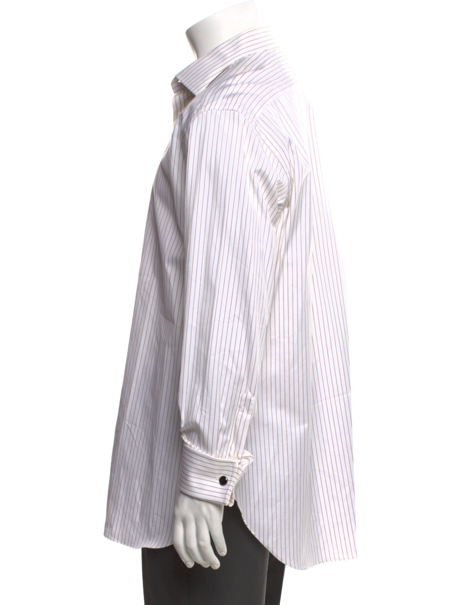 Brioni Striped Long Sleeve Dress Shirt