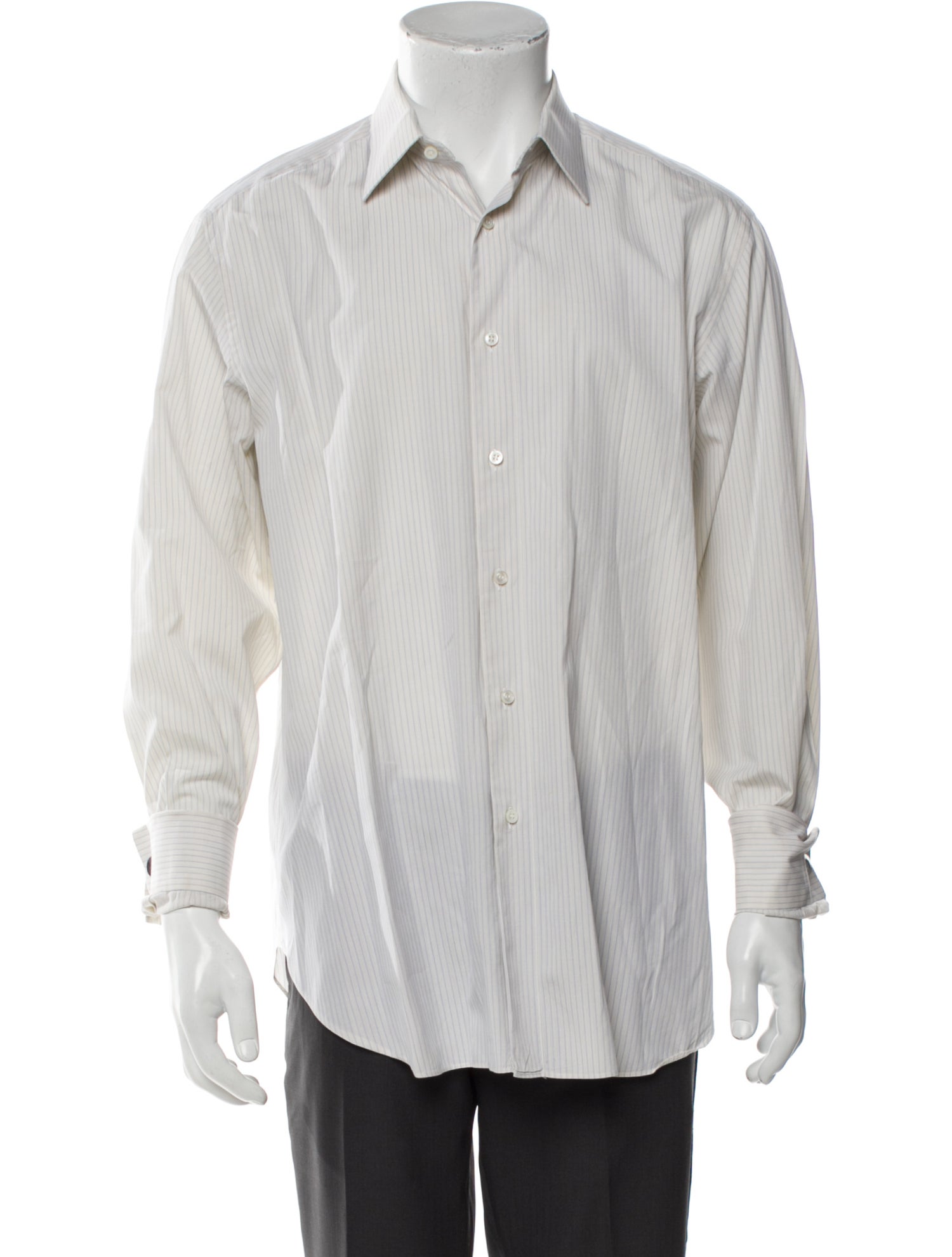 Brioni Striped Long Sleeve Dress Shirt