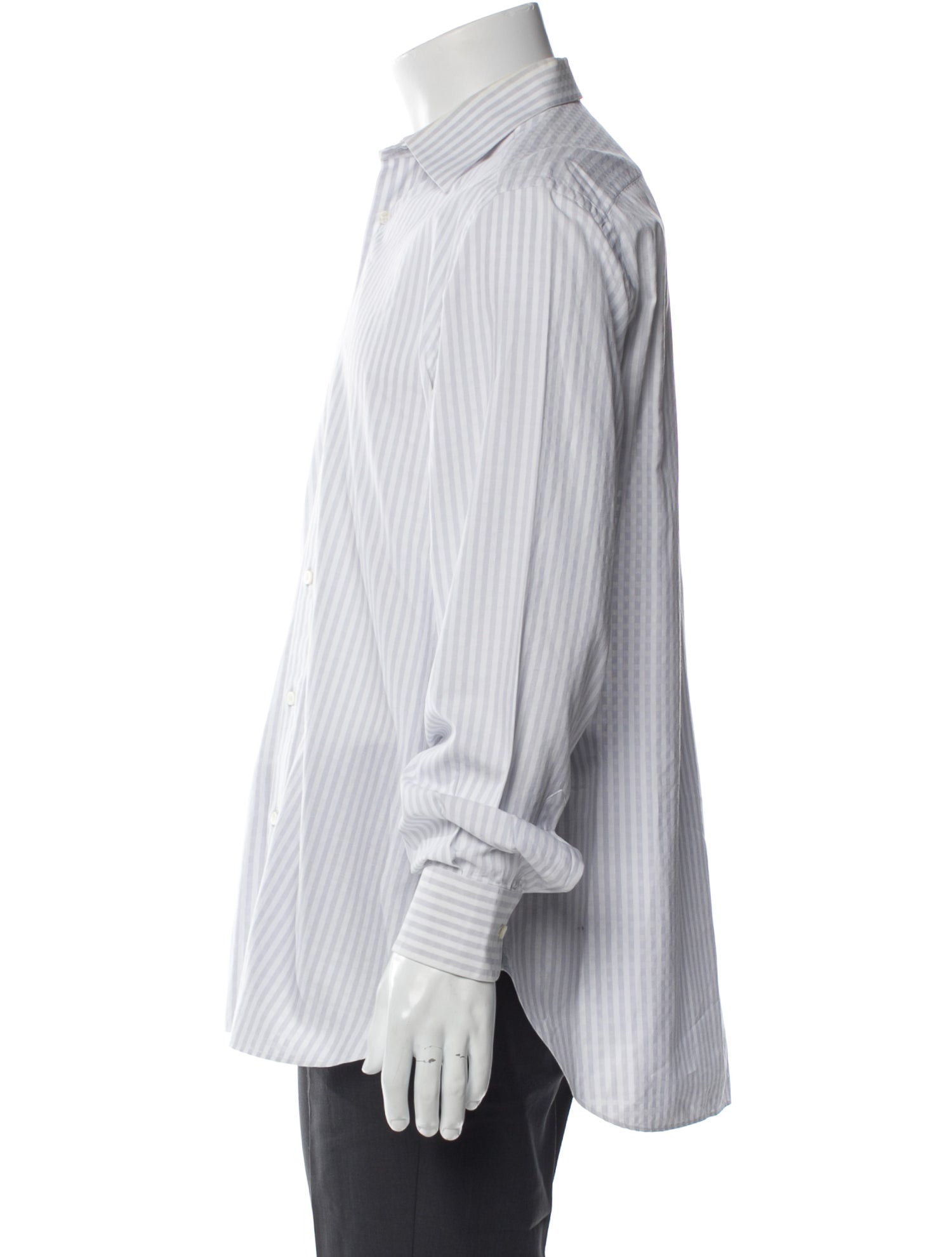 Brioni Striped Long Sleeve Dress Shirt
