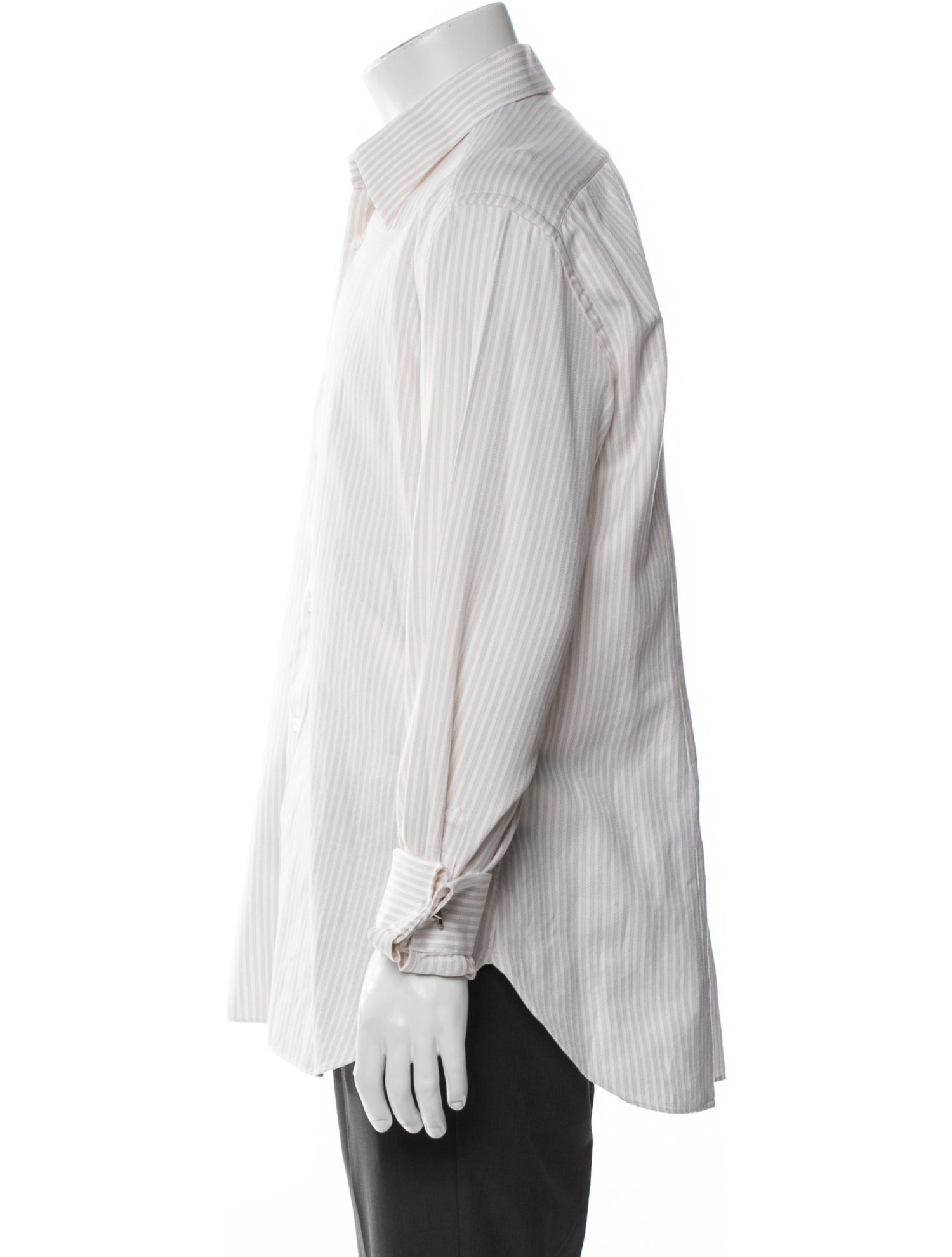 Brioni Striped Long Sleeve Dress Shirt