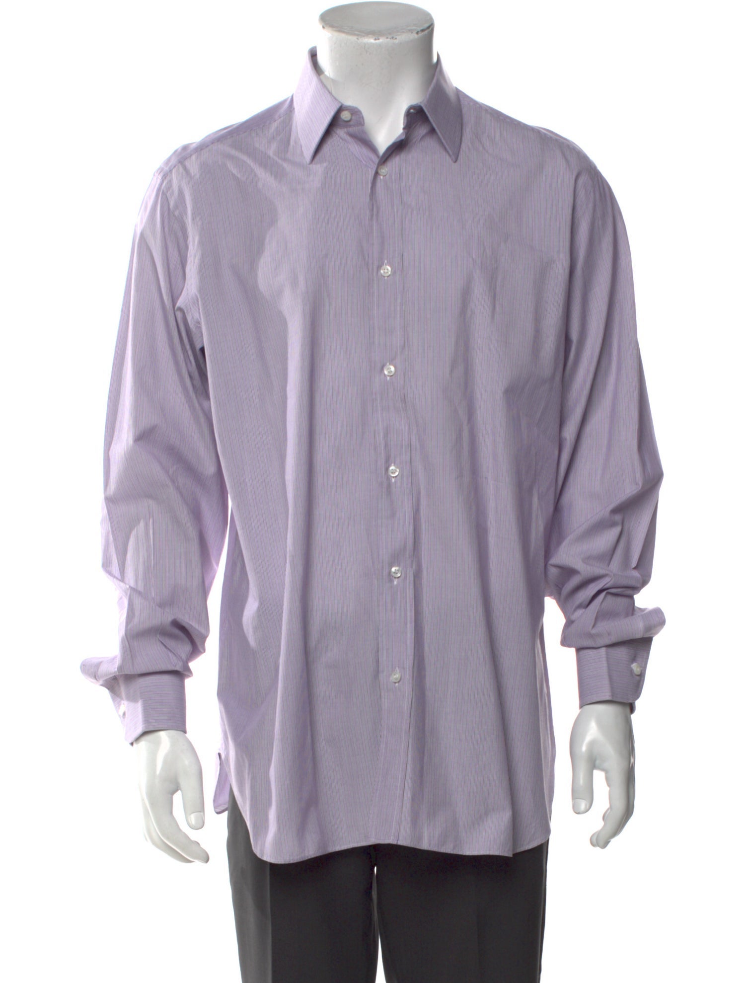 Brioni Striped Long Sleeve Dress Shirt