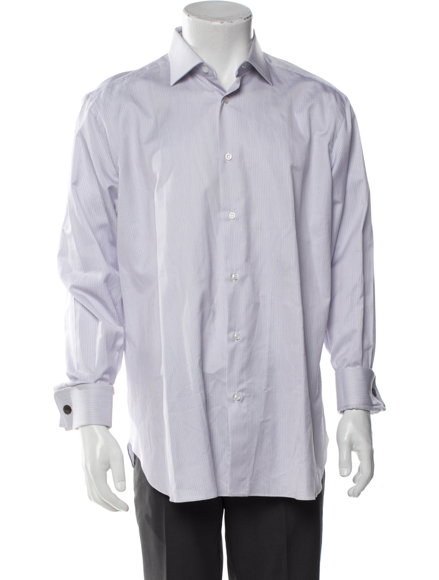 Brioni Striped Long Sleeve Dress Shirt