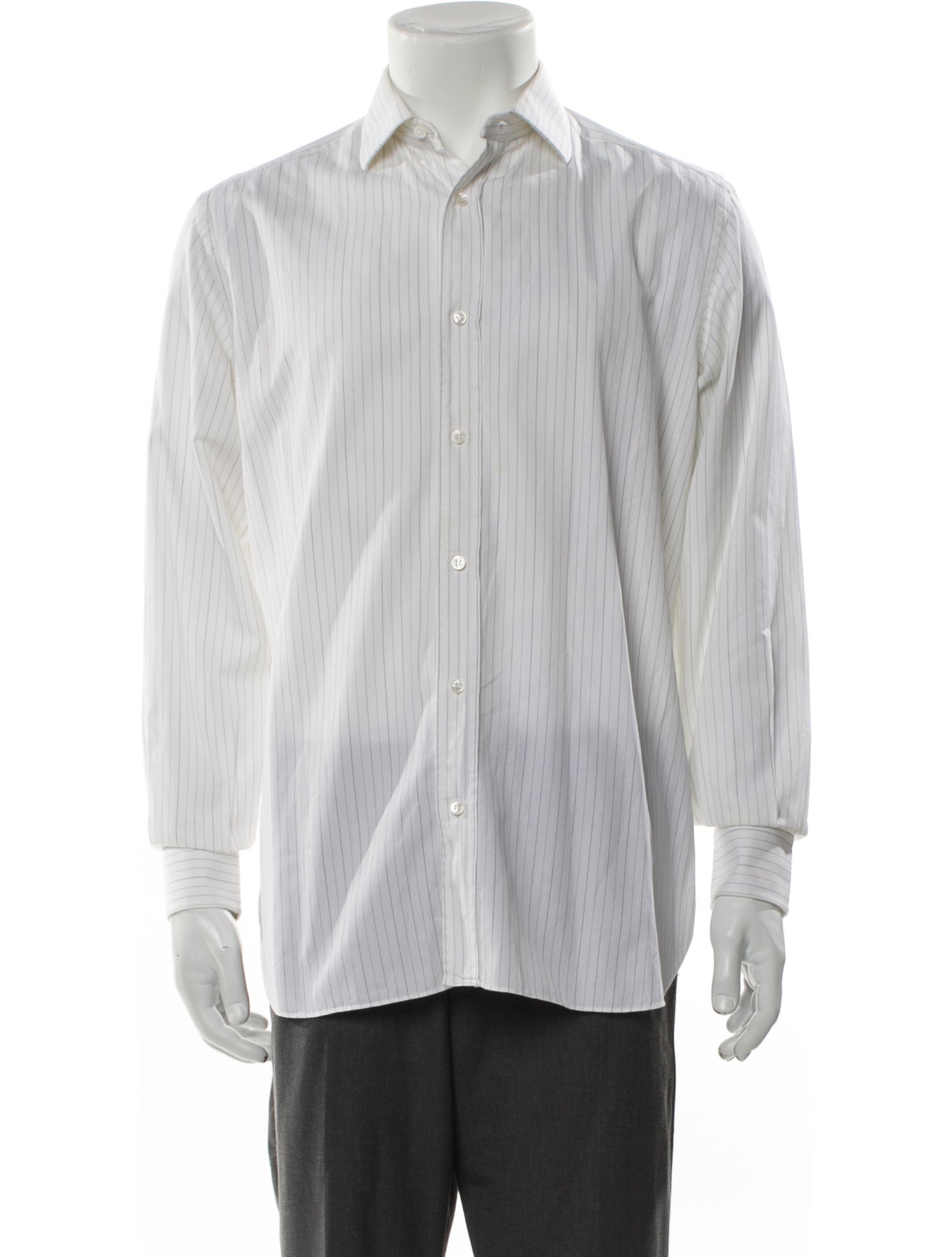 Brioni Striped Long Sleeve Dress Shirt