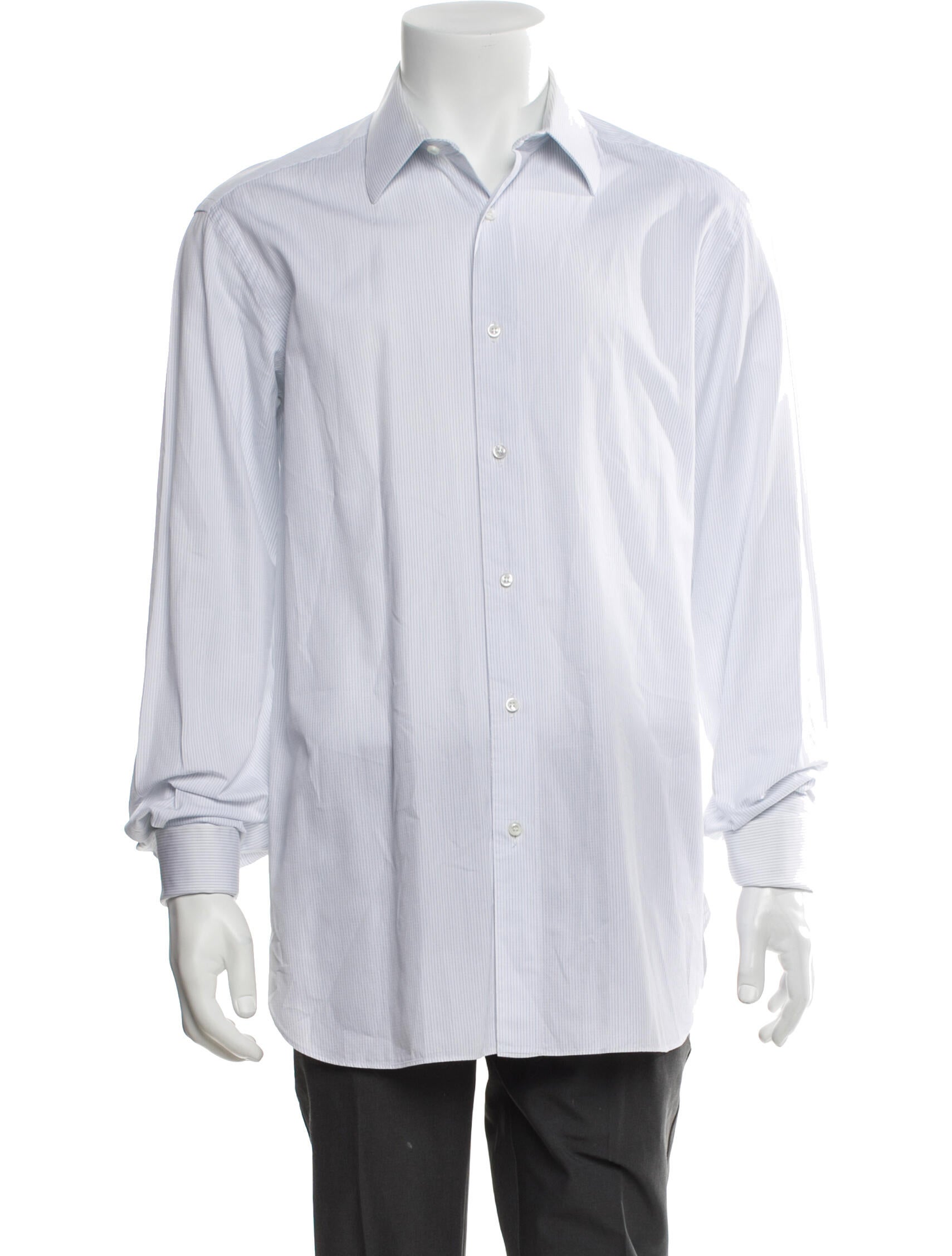 Brioni Striped Long Sleeve Dress Shirt
