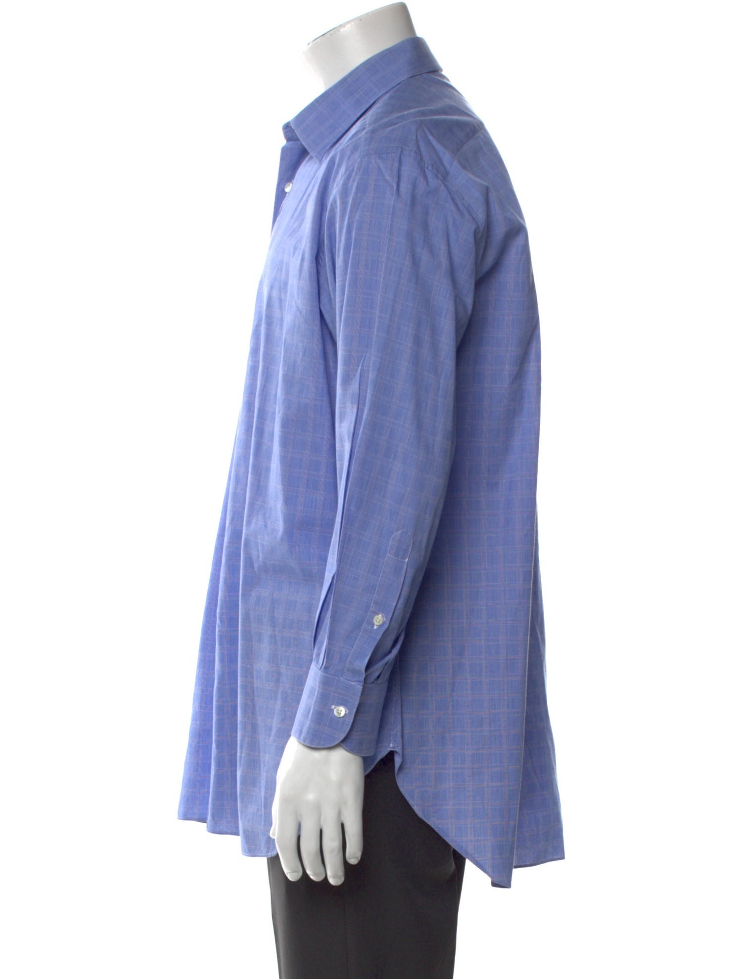 Brioni Plaid Print Long Sleeve Dress Shirt
