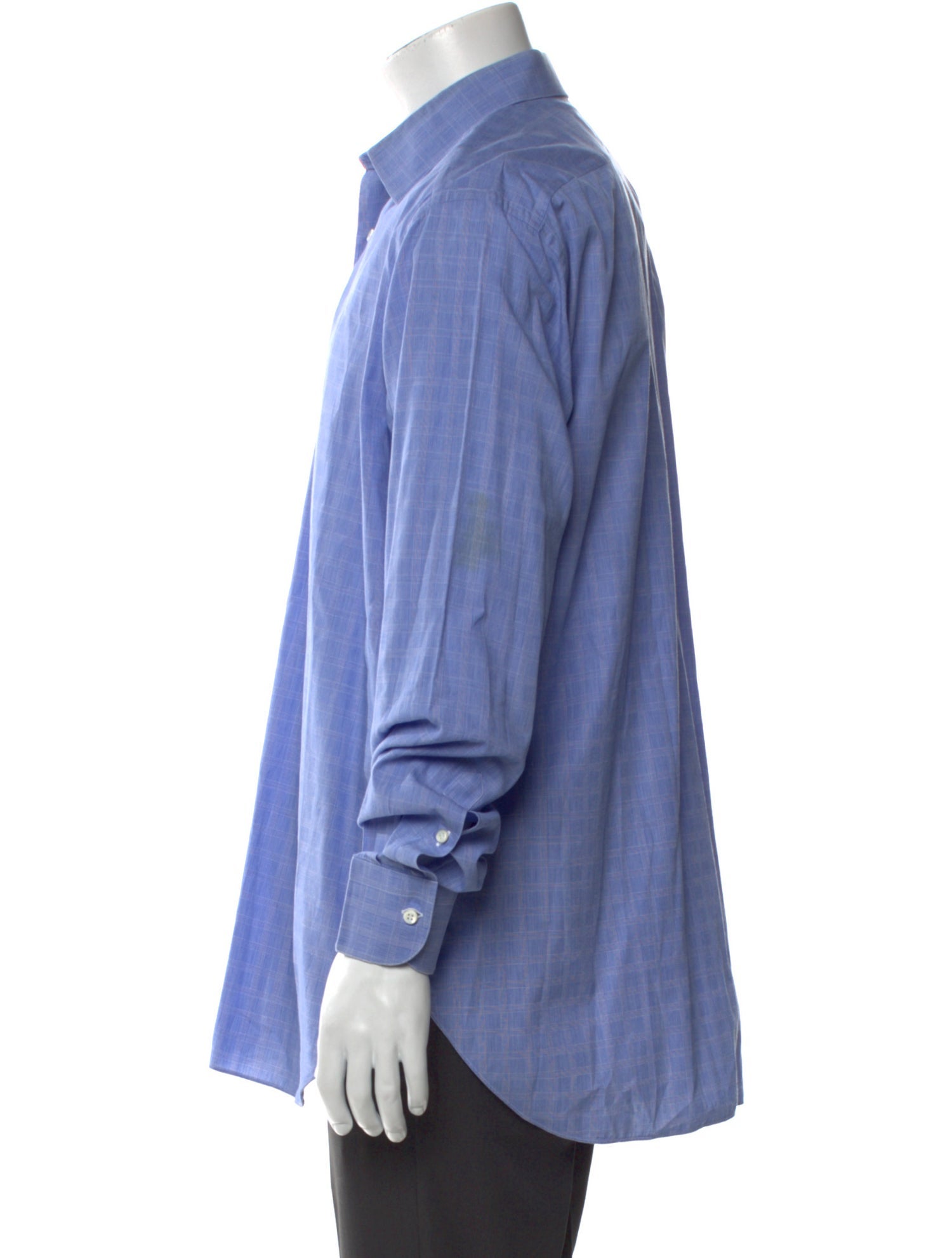 Brioni Plaid Print Long Sleeve Dress Shirt