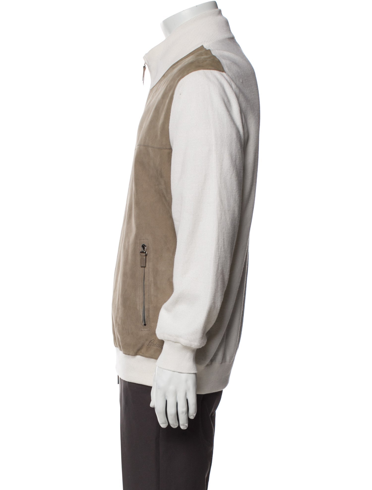 Brioni Colorblock Pattern Bomber Jacket