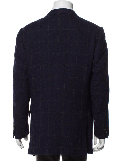 Brioni Wool Plaid Print Blazer