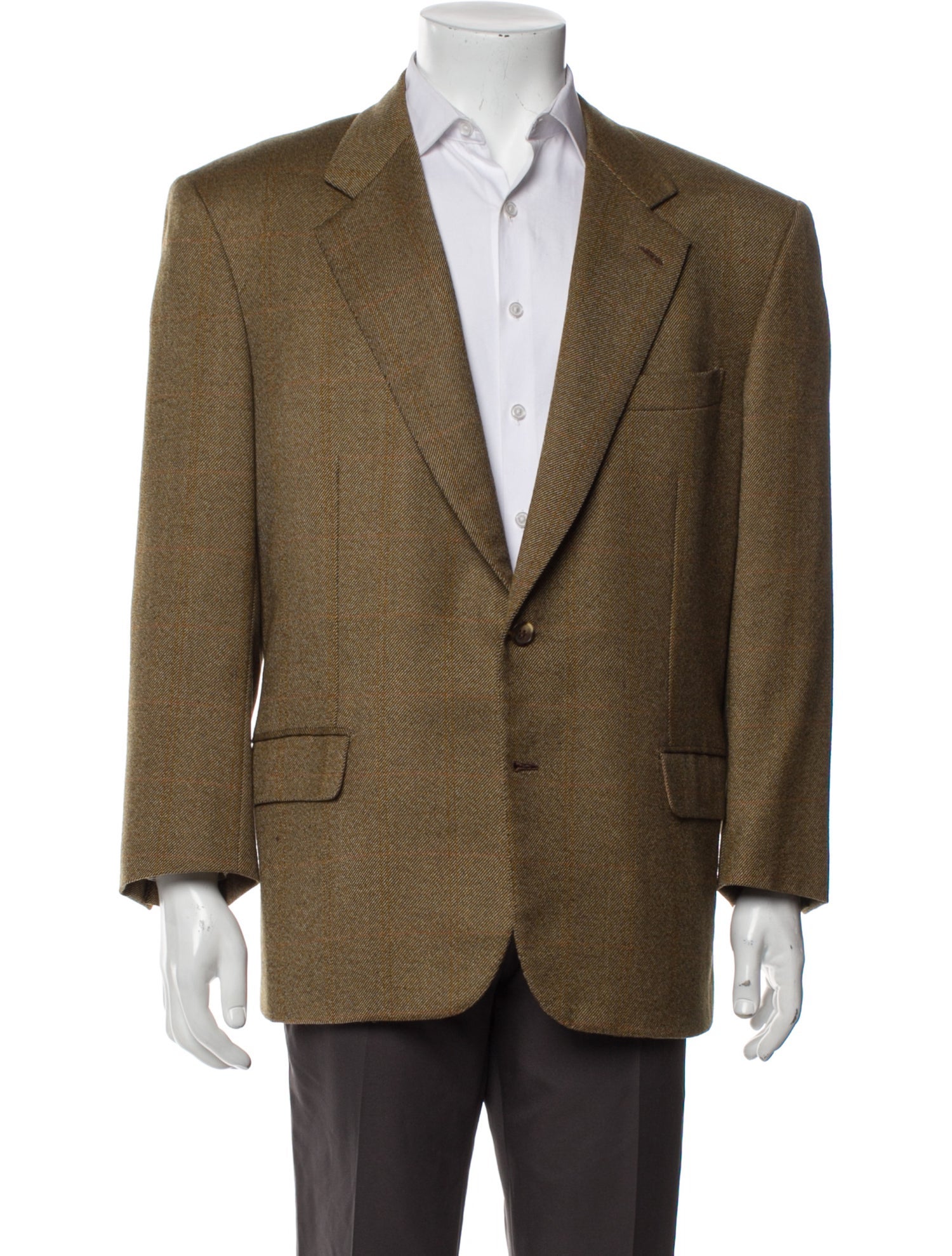 Brioni Wool Plaid Print Blazer