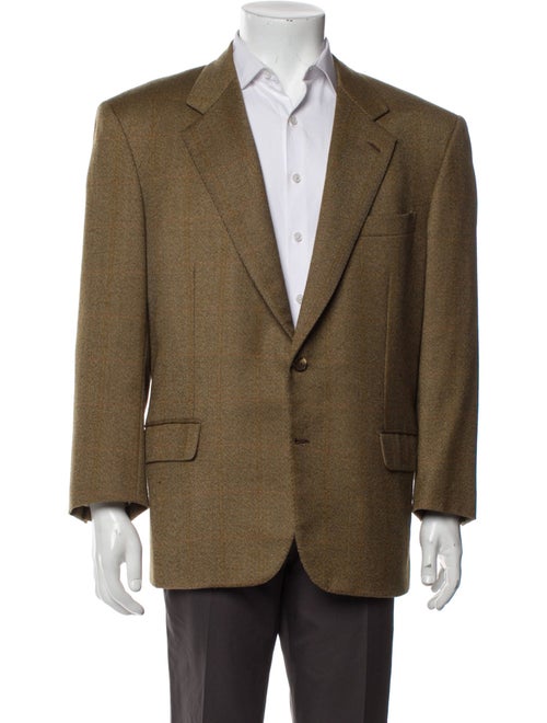 Brioni Wool Plaid Print Blazer