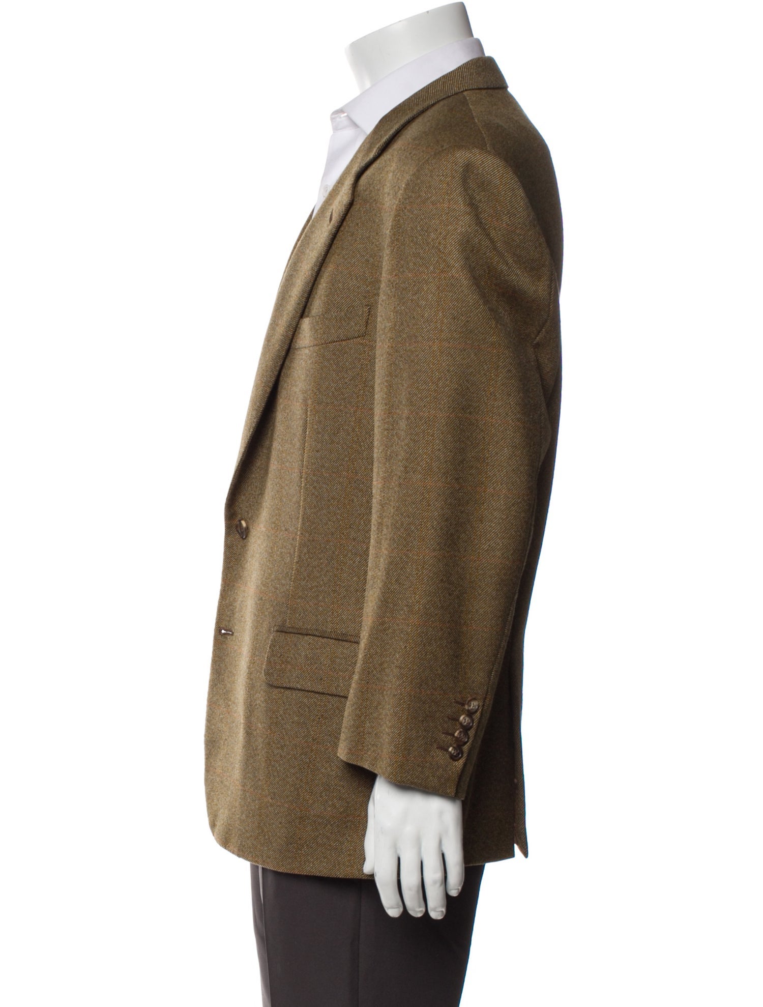 Brioni Wool Plaid Print Blazer