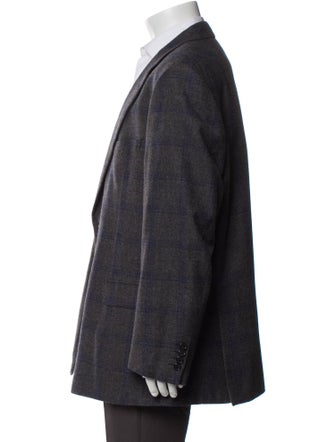 Brioni Wool Plaid Print Blazer