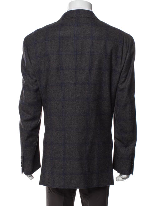 Brioni Wool Plaid Print Blazer