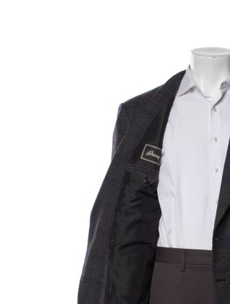 Brioni Wool Plaid Print Blazer