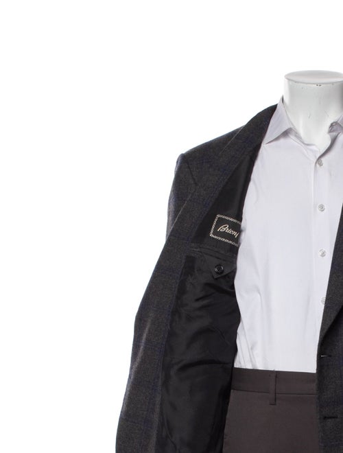 Brioni Wool Plaid Print Blazer