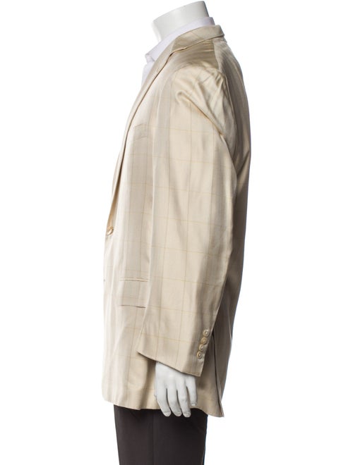 Brioni Silk Plaid Print Blazer