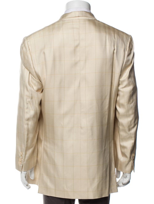 Brioni Silk Plaid Print Blazer