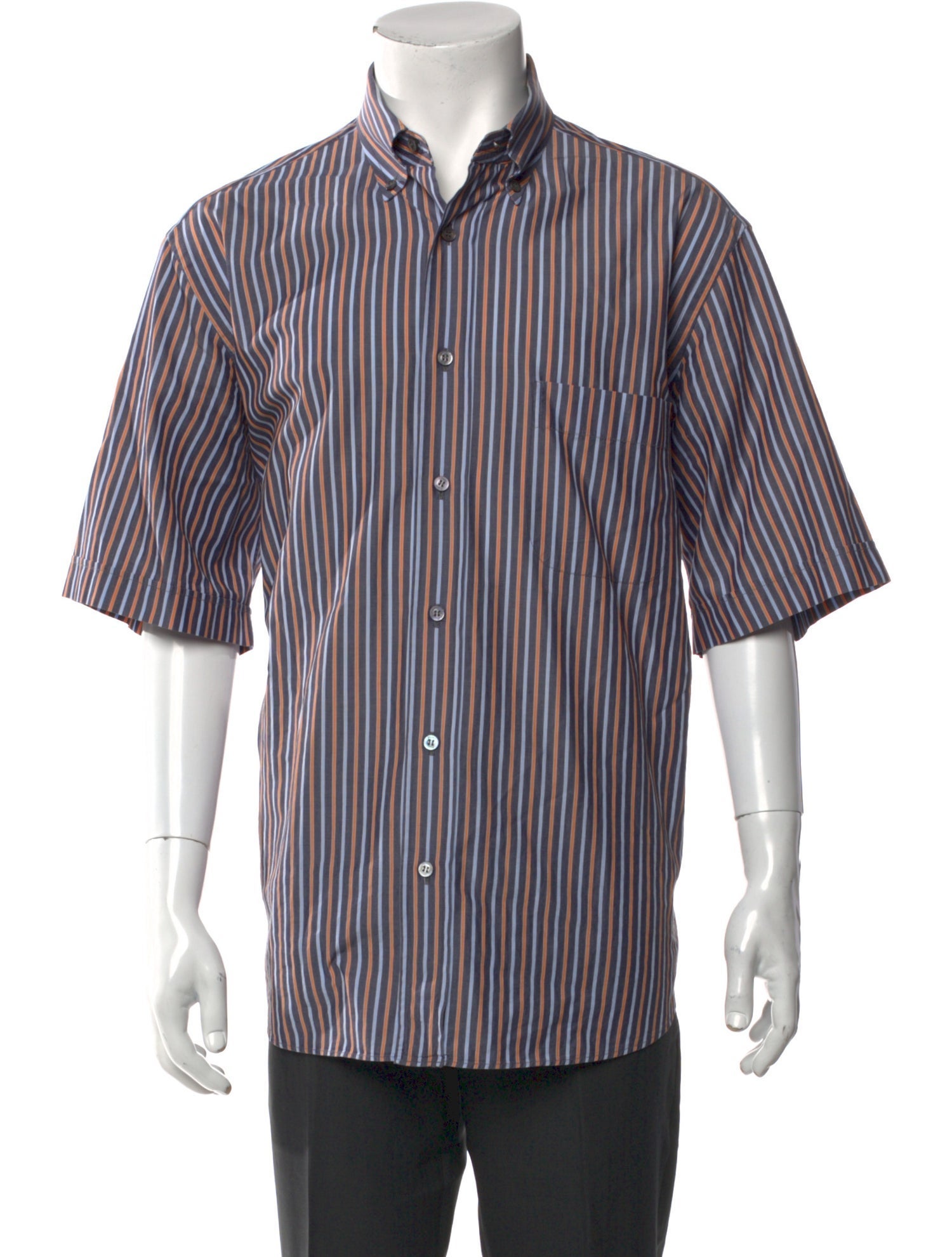 Brioni Striped Short Sleeve Shirt