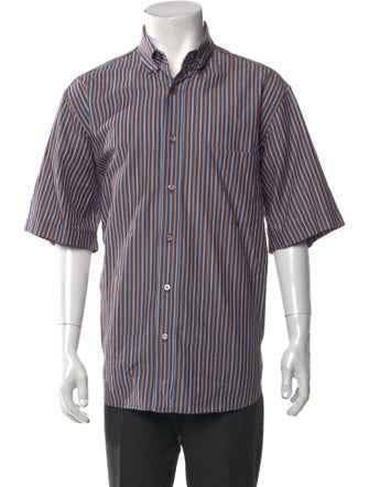 Brioni Striped Short Sleeve Shirt