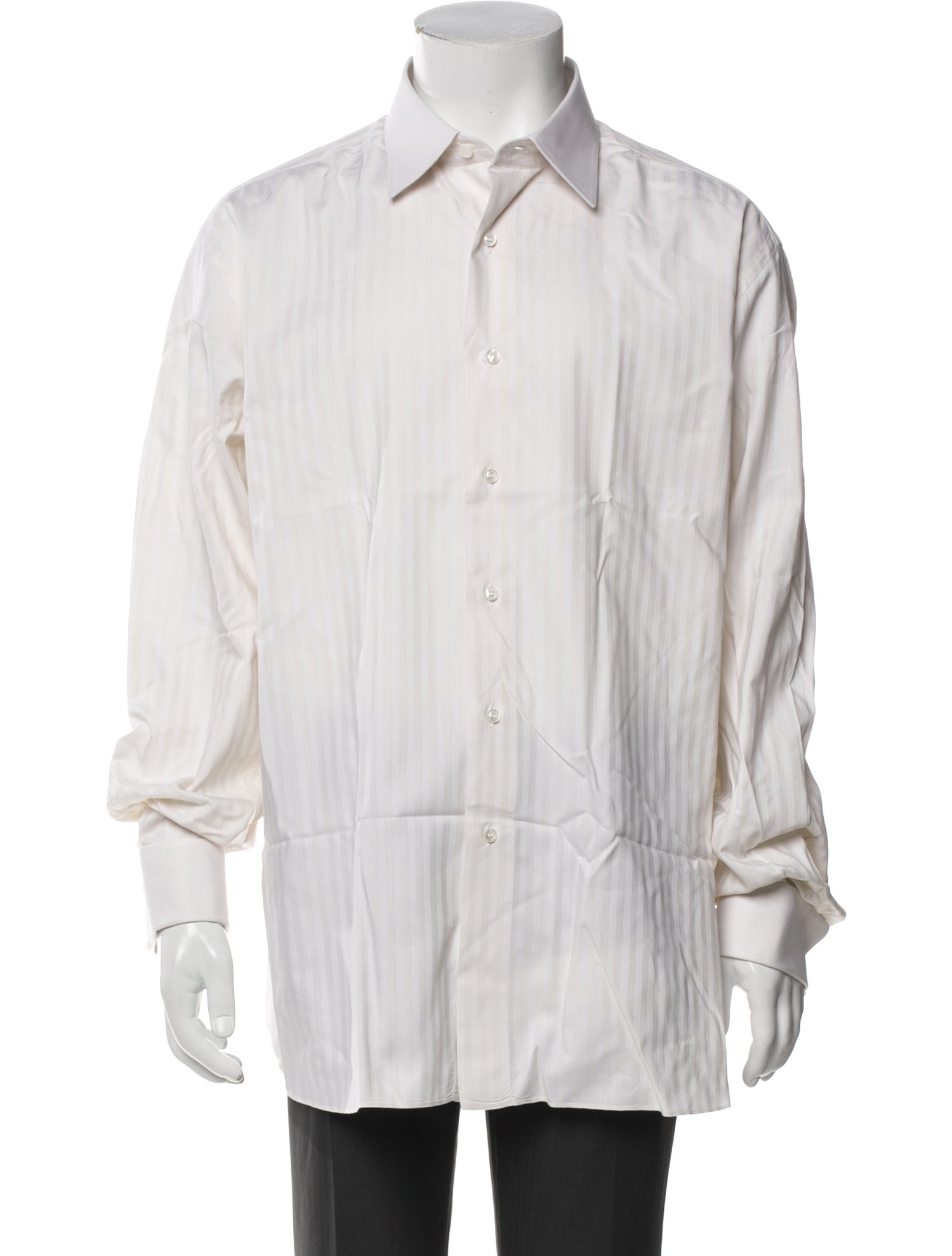 Brioni Striped Long Sleeve Dress Shirt