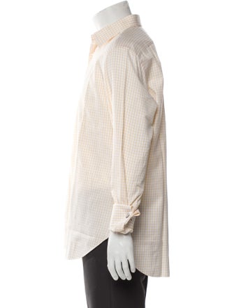 Brioni Plaid Print Long Sleeve Dress Shirt