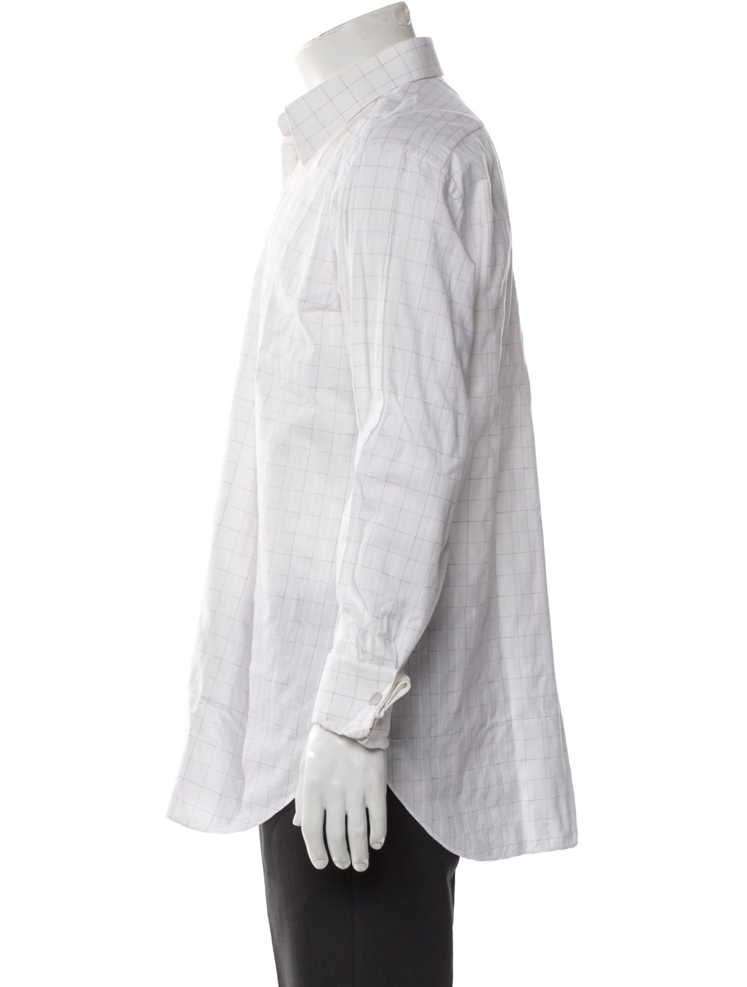 Brioni Plaid Print Long Sleeve Dress Shirt