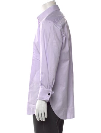 Brioni Plaid Print Long Sleeve Dress Shirt