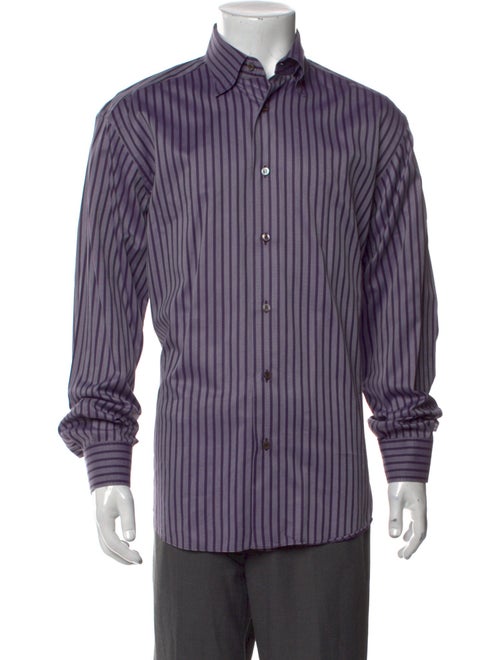 Brioni Striped Long Sleeve Dress Shirt