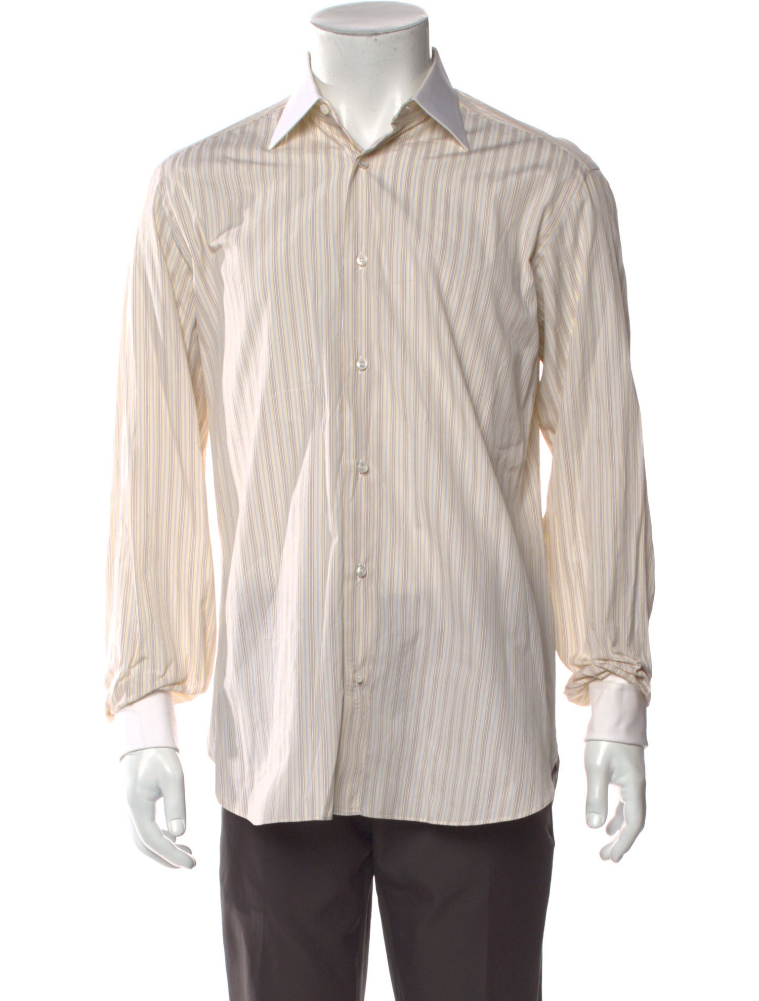 Brioni Striped Long Sleeve Dress Shirt