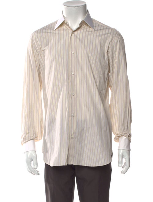 Brioni Striped Long Sleeve Dress Shirt