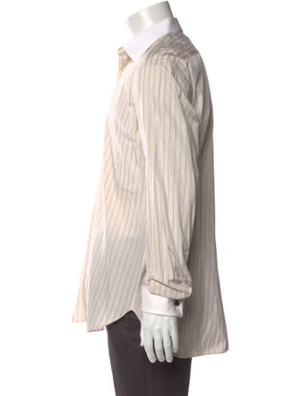 Brioni Striped Long Sleeve Dress Shirt